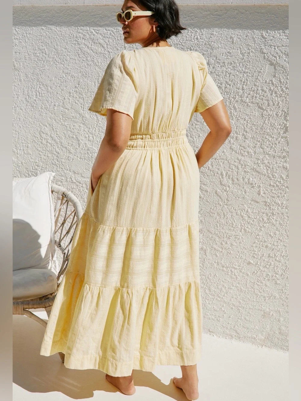 ANTHROPOLOGIE The Somerset Maxi Dress Canary Yellow XL - Picture 4 of 16